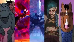 Imagen: Primal, spider man into the spider verse, Black Knight, Arcane, Bojack horseman
