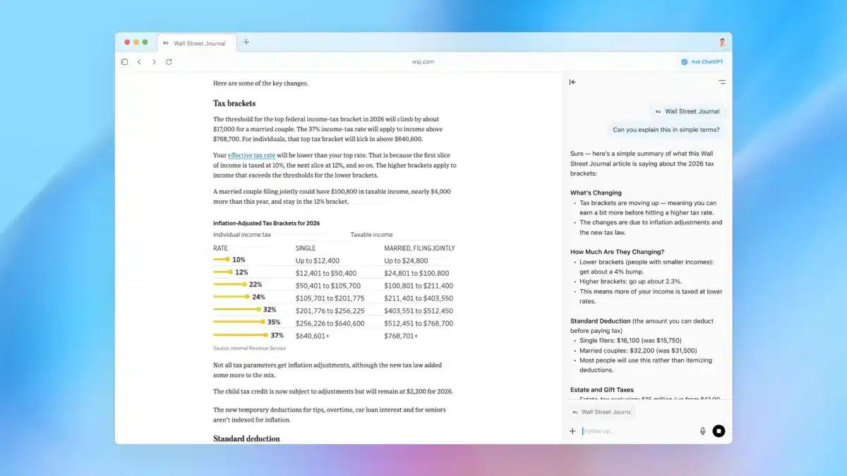 Captura de pantalla de persona utilizando Atlas para aprender.