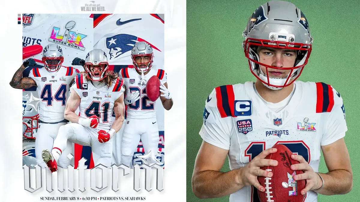 Patriots uniforme Super Bowl LX