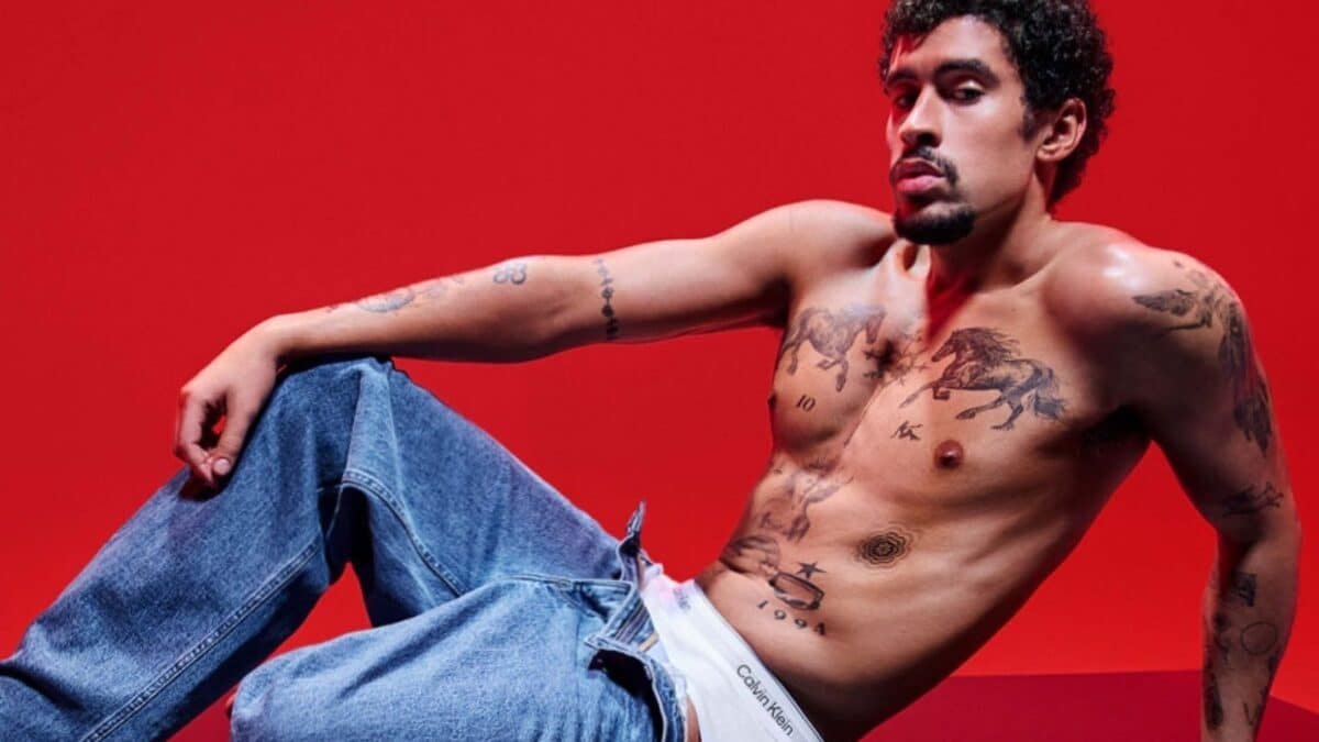 Posible Setlist de Bad Bunny Super Bowl LX. El Conejo Malo campaña Calvin Klein Underware