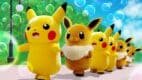 Una variedad de amigos Pokémon, incluidos Pikachu y Eevee, desfilan por Pueblo Sedge (Sedge Town). Todos los Entrenadores están invitados a unirse a la diversión junto con los Pokémon residentes del pueblo.